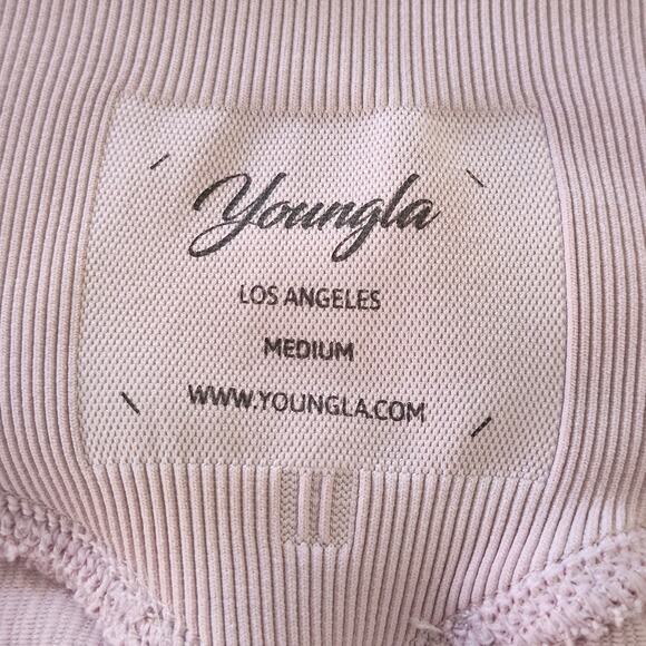 YoungLA Ribbed Mauve/Light Plum Pants/Leggings Size Medium - Picture 4 of 7